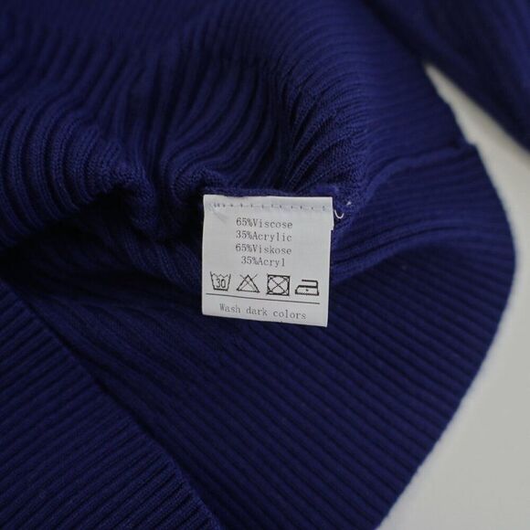 Grace Karin Small Blue Knit Cardigan Button Front Long Sleeve Sweater V-Neck - Picture 9 of 10